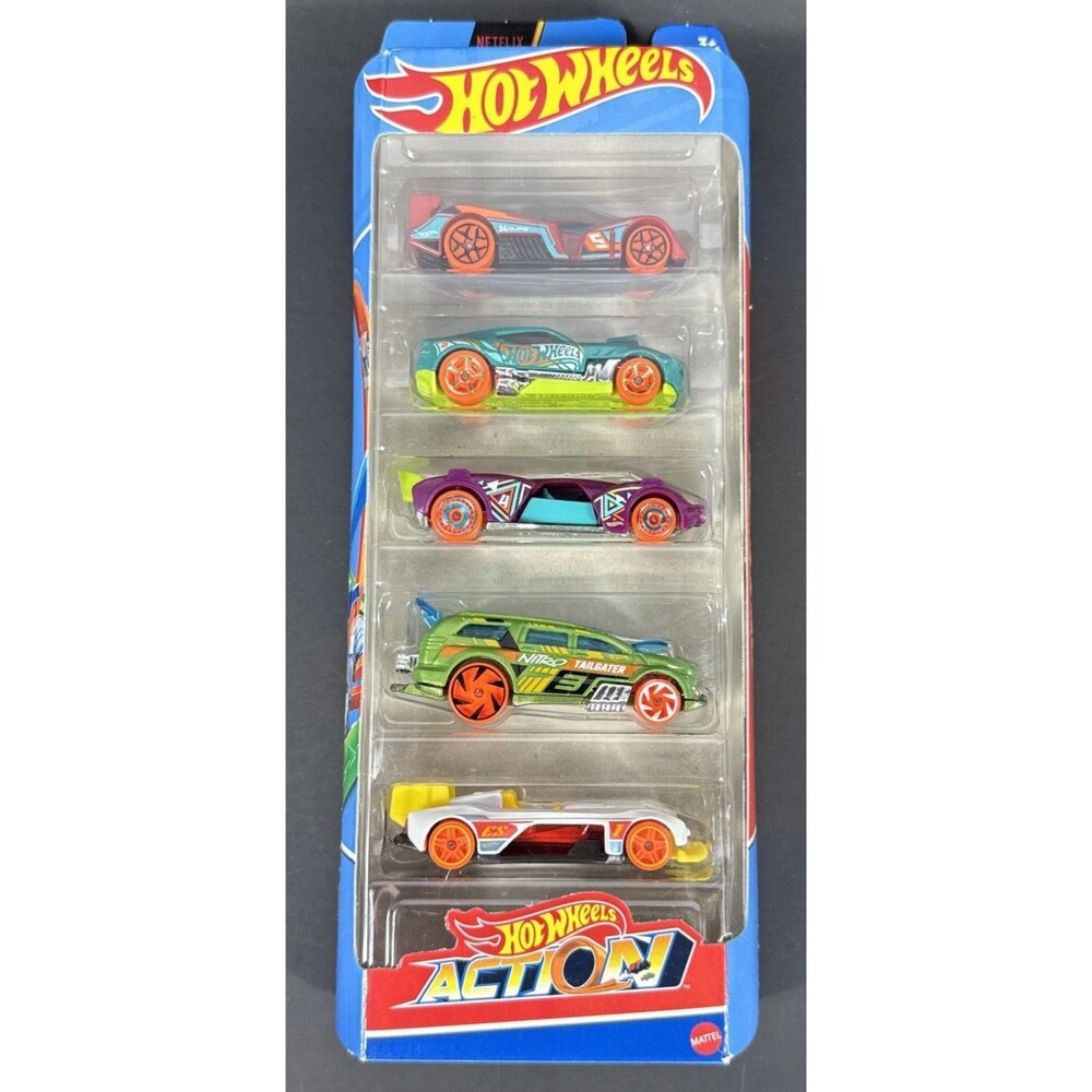 2024 Hot Wheels ACTION  5 PACK - Electro - Twinduction - Nitro Tailgater 24 Ours